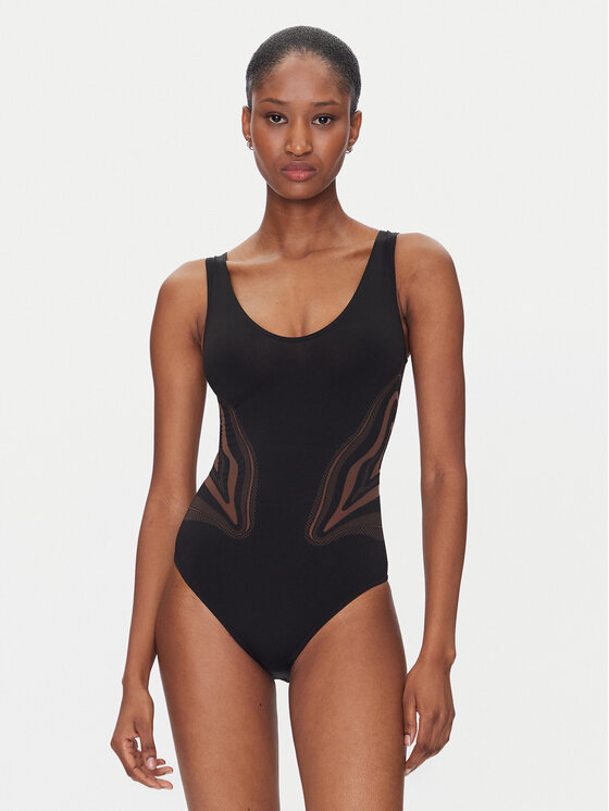 Wolford Боди Thermal 77118 Черен Slim Fit за Жени цена