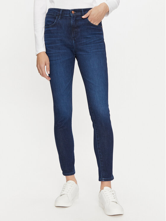 Wrangler Дънки 112358235 Тъмносин Skinny Fit за Жени цена