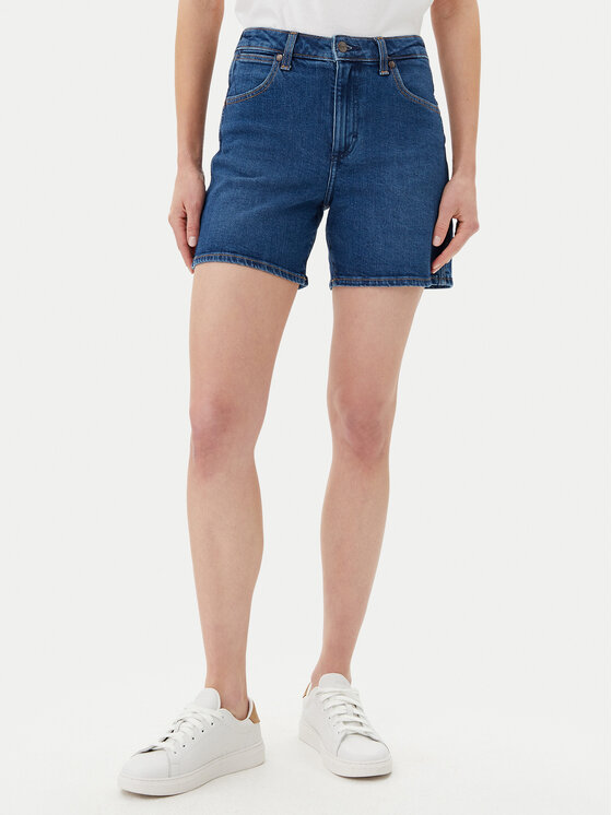 Wrangler Дънкови шорти Cowboy 112366267 Син Relaxed Fit за Жени цена