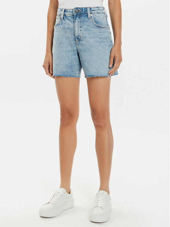 Wrangler Дънкови шорти Hot Wheels 112357950 Син Relaxed Fit за Жени цена