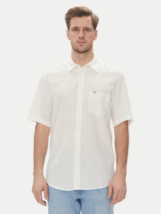 Wrangler Риза 1 Pkt 112362728 Бял Regular Fit за Мъже цена