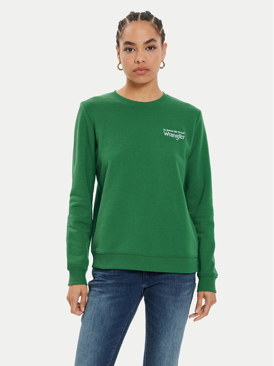 Wrangler Суитшърт 112356509 Зелен Regular Fit за Жени цена