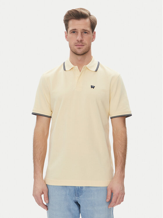Wrangler Тениска с яка и копчета 112362826 Жълт Regular Fit за Мъже цена