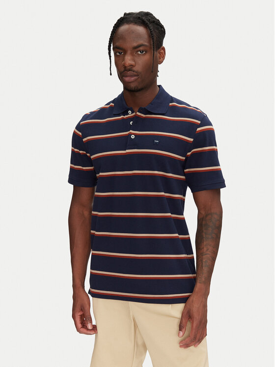 Wrangler Тениска с яка и копчета 112362827 Тъмносин Regular Fit за Мъже цена