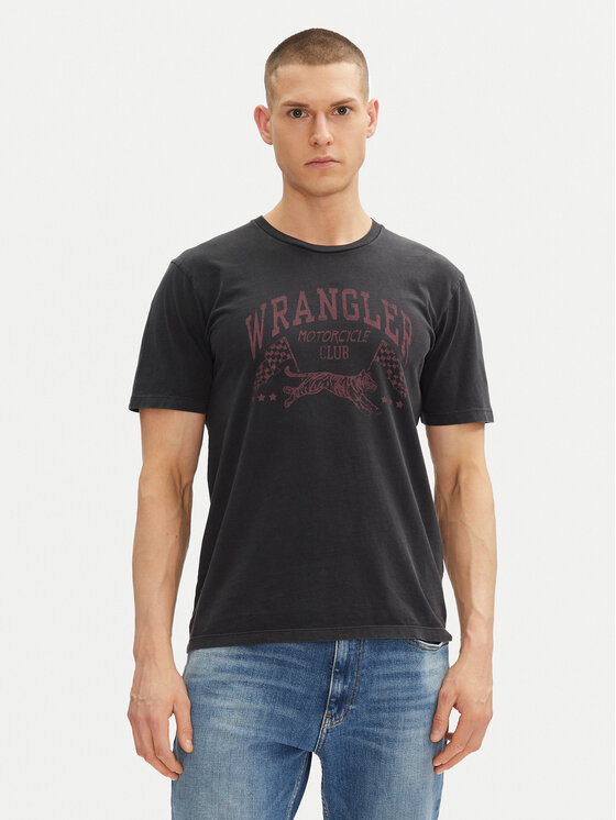 Wrangler Тишърт 205921 Черен Regular Fit за Мъже цена