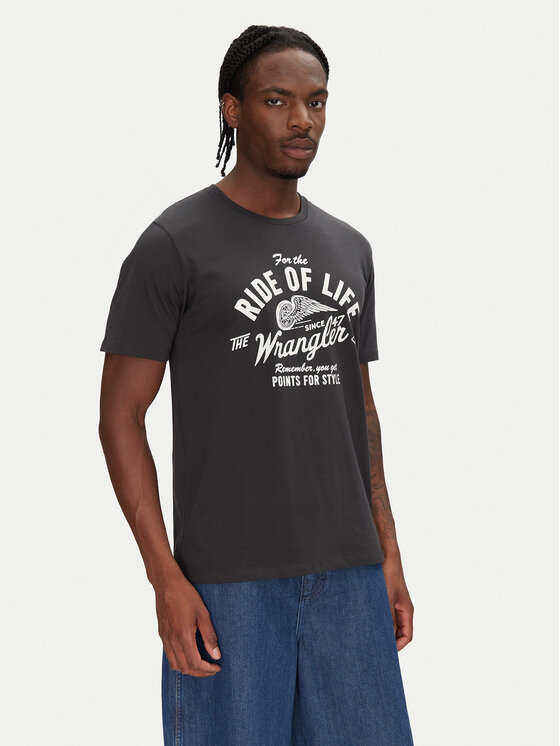 Wrangler Тишърт Americana 112362790 Черен Regular Fit за Мъже цена