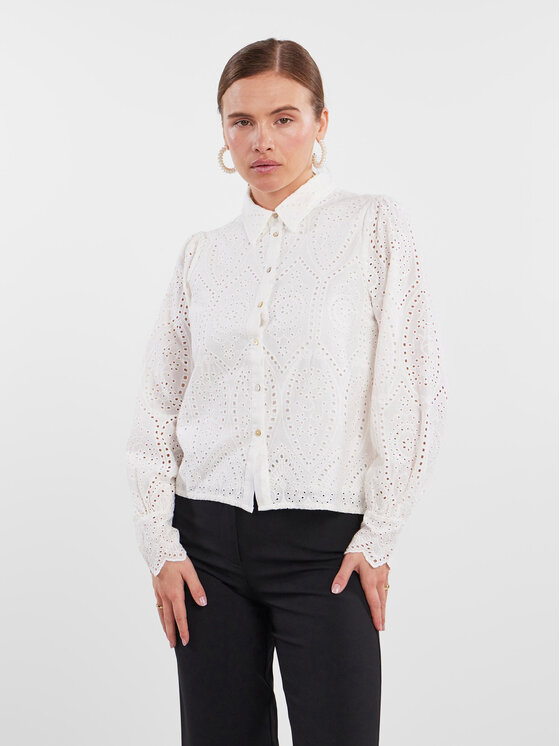 YAS Риза 26030708 Бял Regular Fit за Жени цена