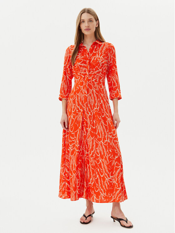 YAS Рокля тип риза Savanna 26022663 Оранжев Loose Fit за Жени цена
