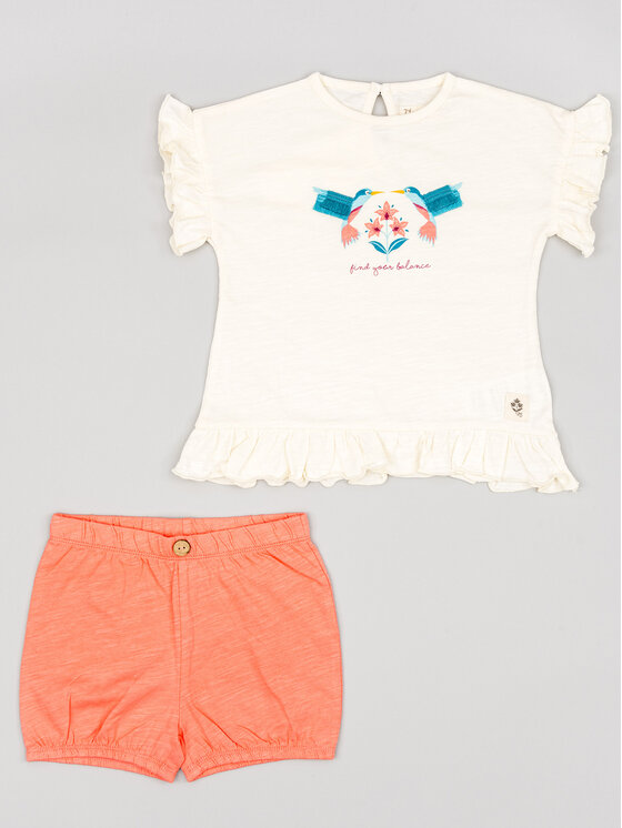 Zippy Комплект тишърт и панталонки ZBGAP0602 23009 Бежов Regular Fit за Момичета цена