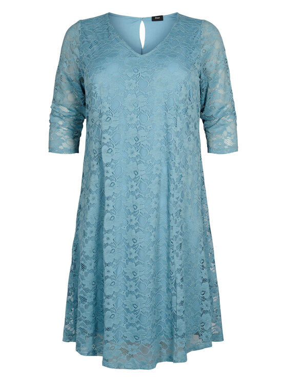 Zizzi Коктейлна рокля E02610A Син Feminine Fit за Жени цена