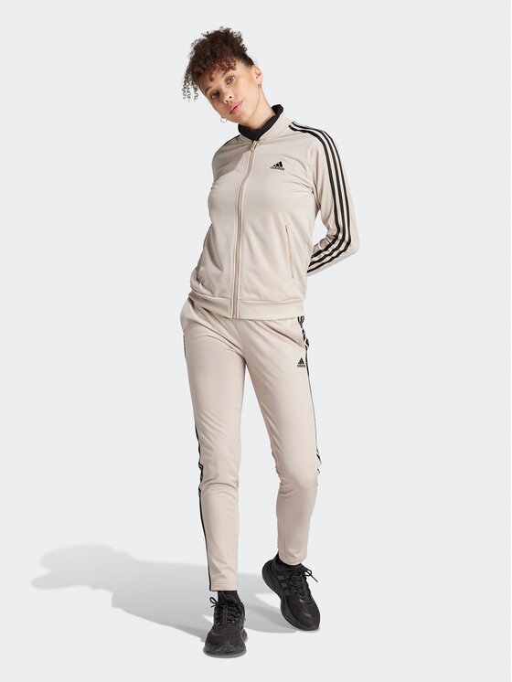 adidas Анцуг Essentials 3-Stripes IJ8786 Бежов Slim Fit за Жени цена