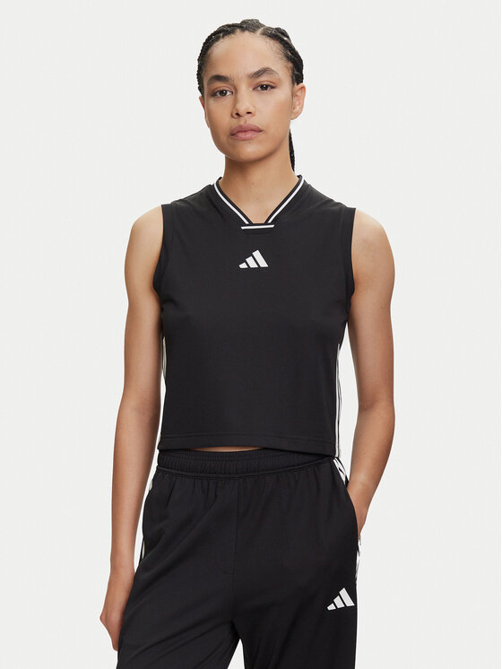 adidas Блуза Tiro Cut 3-Stripes Mesh JG4115 Черен Regular Fit за Жени цена