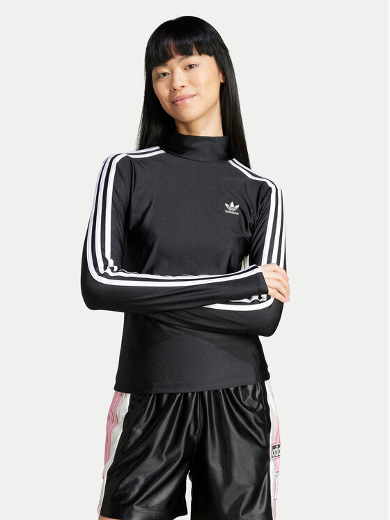 adidas Блуза adicolor 3-Stripes IZ3200 Черен Slim Fit за Жени цена