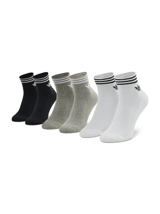 adidas Комплект 3 чифта къси чорапи унисекс Trefoil Ankle HC9550 Сив за Унисекс цена