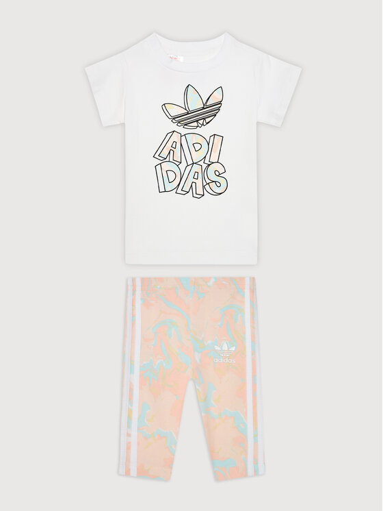 adidas Комплект рокля и клин Marble Print Tee H22631 Цветен Regular Fit за Момичета цена