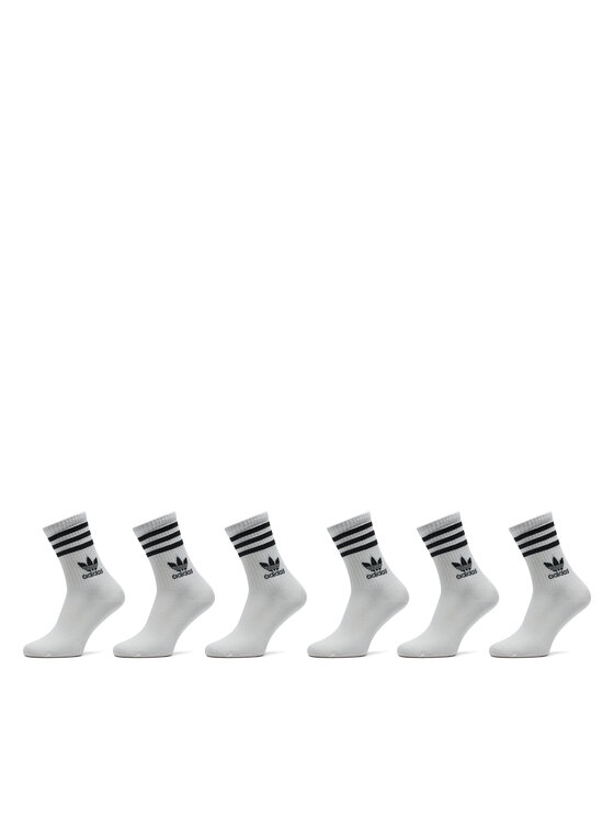 adidas Омплект 6 чифта дълги чорапи унисекс 3-Stripes JE1828 Бял за Унисекс цена