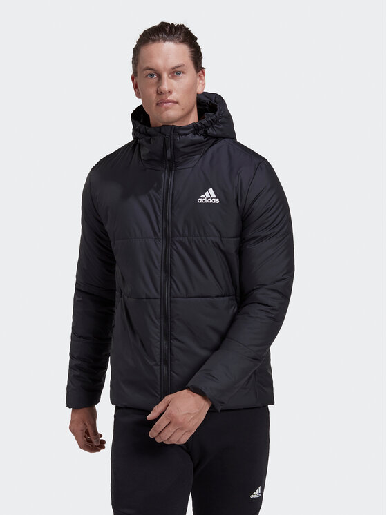 adidas Преходно яке BSC 3-Stripes Hooded Insulated Jacket HG6276 Черен Regular Fit за Мъже цена