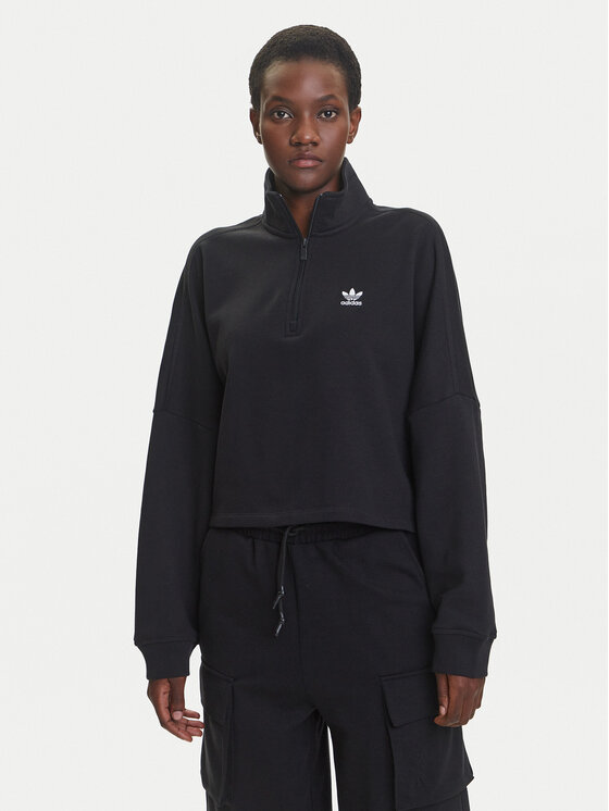 adidas Суитшърт Essentials French Terry IW5726 Черен Oversize за Жени цена