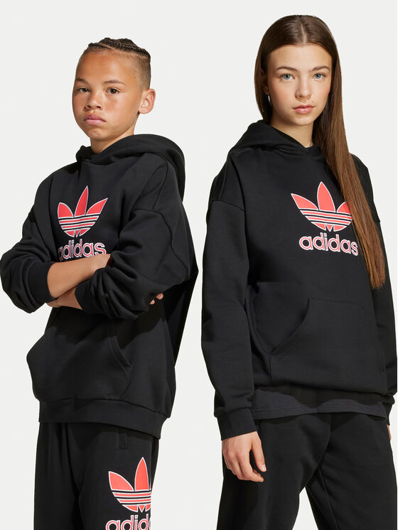 adidas Суитшърт Trefoil JV8650 Черен Loose Fit за Бебета цена