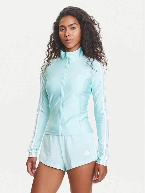 adidas Суитшърт adicolor 3-Stripes JC5579 Електриков Slim Fit за Жени цена