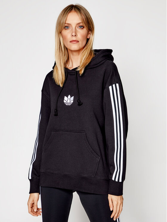 adidas Суитшърт adicolor 3D Trefoil GN2931 Черен Oversize за Жени цена