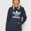 adidas Суитшърт adicolor Trefoil HE6951 Тъмносин Regular Fit за Жени цена
