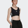 adidas Тениска от техническо трико Essentials 3-Stripes Crop Top With Removable Pads GS1343 Черен за Жени цена