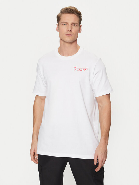 adidas Тениска от техническо трико F50 History Graphic JD8219 Бял Regular Fit за Мъже цена