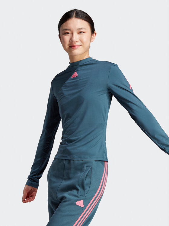 adidas Тениска от техническо трико IU3073 Електриков Slim Fit за Жени цена