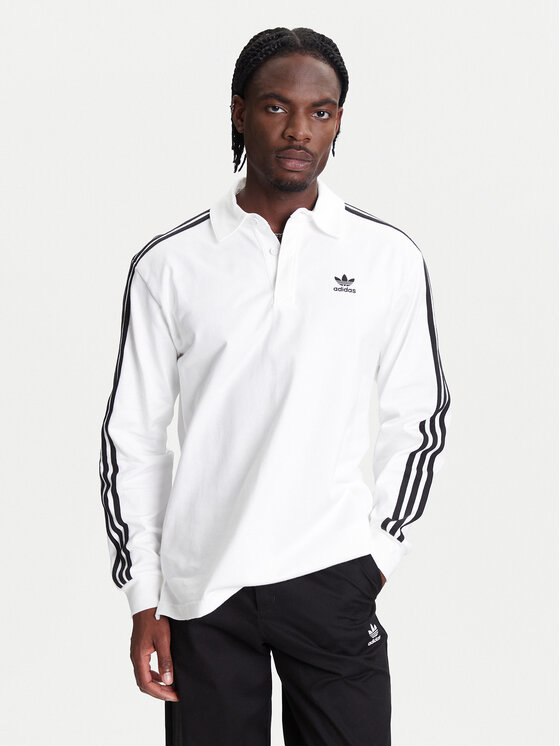 adidas Тениска с яка и копчета adicolor Rugby IZ2459 Бял Regular Fit за Мъже цена