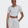 adidas Тишърт Crop Loungewear HL9130 Сив Regular Fit за Жени цена