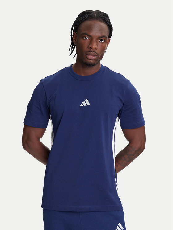 adidas Тишърт Essentials 3-Stripes JE6399 Син Regular Fit за Мъже цена