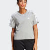 adidas Тишърт Essentials 3-Stripes Single Jersey Crop Top HR4916 Сив Loose Fit за Жени цена