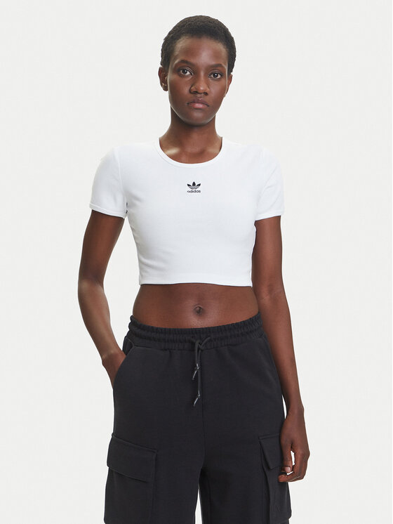 adidas Тишърт Essentials JC9026 Бял Slim Fit за Жени цена