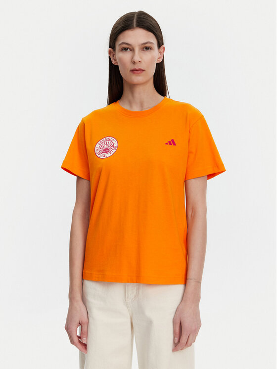 adidas Тишърт FARM Graphic JD6293 Оранжев Regular Fit за Жени цена