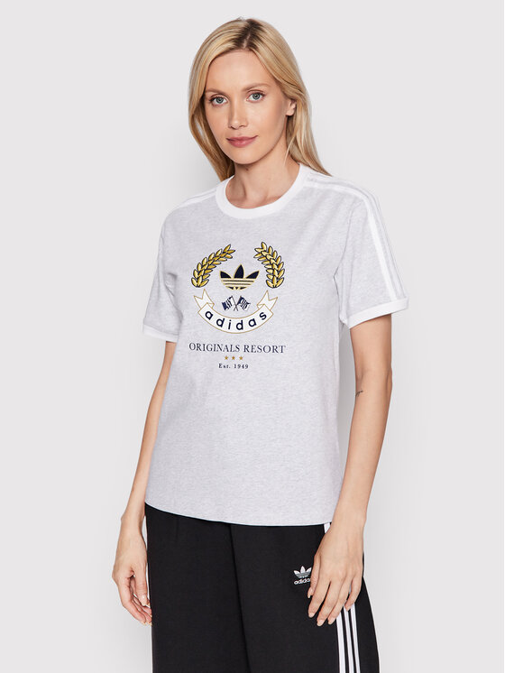 adidas Тишърт Graphic HL6554 Сив Loose Fit за Жени цена
