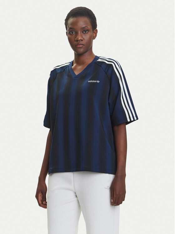 adidas Тишърт Linear JY2854 Тъмносин Oversize за Жени цена