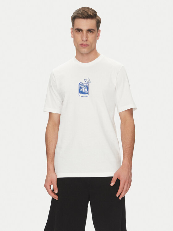 adidas Тишърт Lounge Drink Graphic JJ4013 Бял Regular Fit за Мъже цена