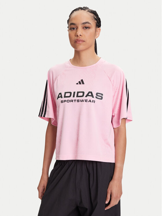 adidas Тишърт Tiro x Common Goal Jacquard JL9213 Розов Loose Fit за Жени цена