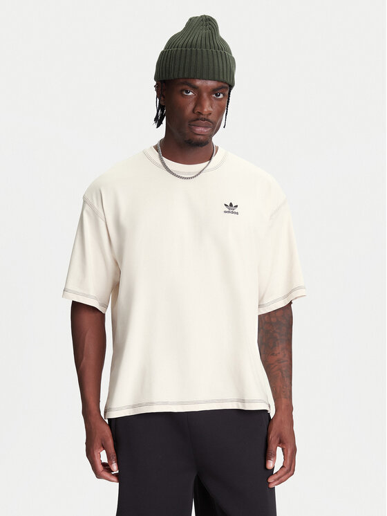 adidas Тишърт Trefoil Essentials JW0970 Екрю Regular Fit за Мъже цена