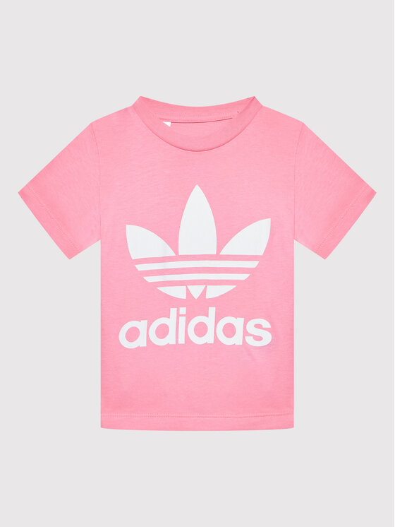 adidas Тишърт Trefoil HK7502 Розов Regular Fit за Момичета цена