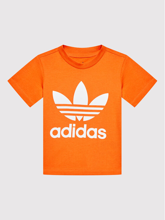 adidas Тишърт Trefoil HK7514 Оранжев Regular Fit за Момчета цена