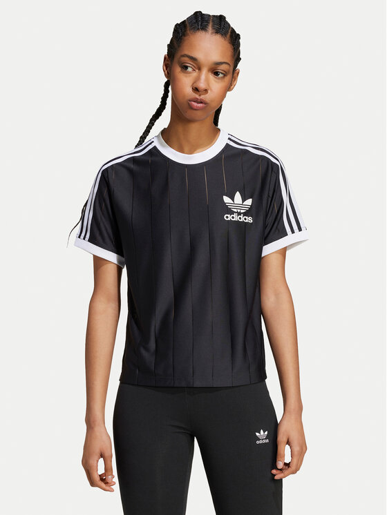 adidas Тишърт adicolor 3-Stripes IX5505 Черен Loose Fit за Жени цена