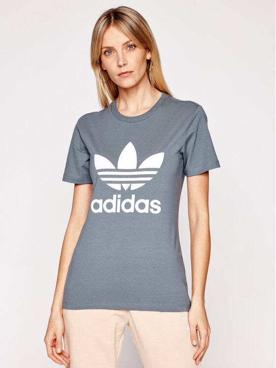 adidas Тишърт adicolor Classics Trefoil GN2903 Сив Regular Fit за Жени цена