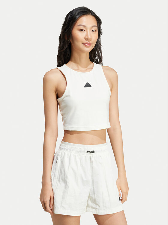 adidas топ City Escape JD8185 Бял Slim Fit за Жени цена