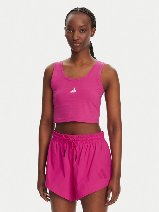 adidas топ Essentials Small Logo JP4792 Розов Slim Fit за Жени цена