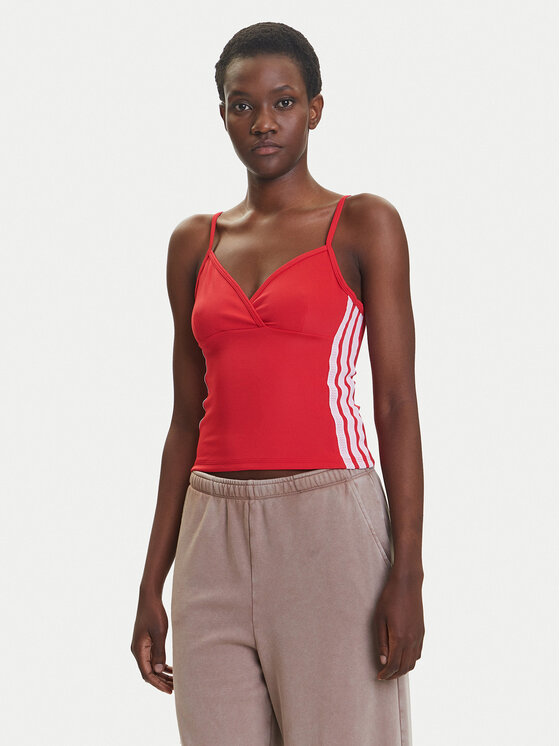 adidas топ Seasonal Essentials 3-Stripes JM1910 Червен Slim Fit за Жени цена