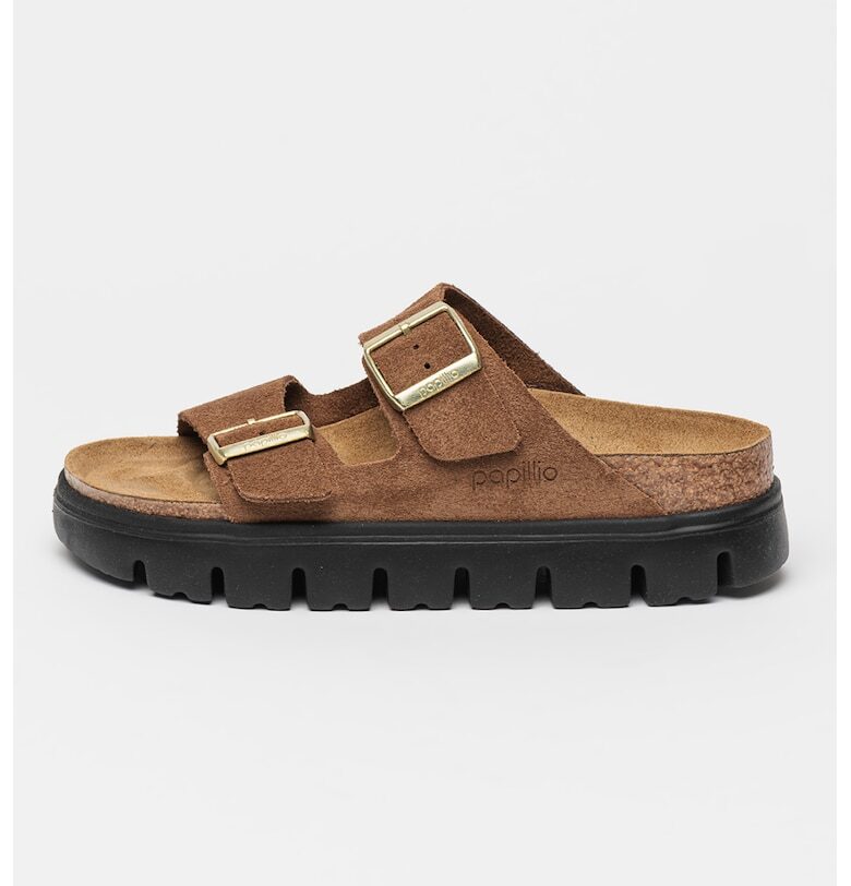 Велурени чехли Arizona с каишка с тока Birkenstock