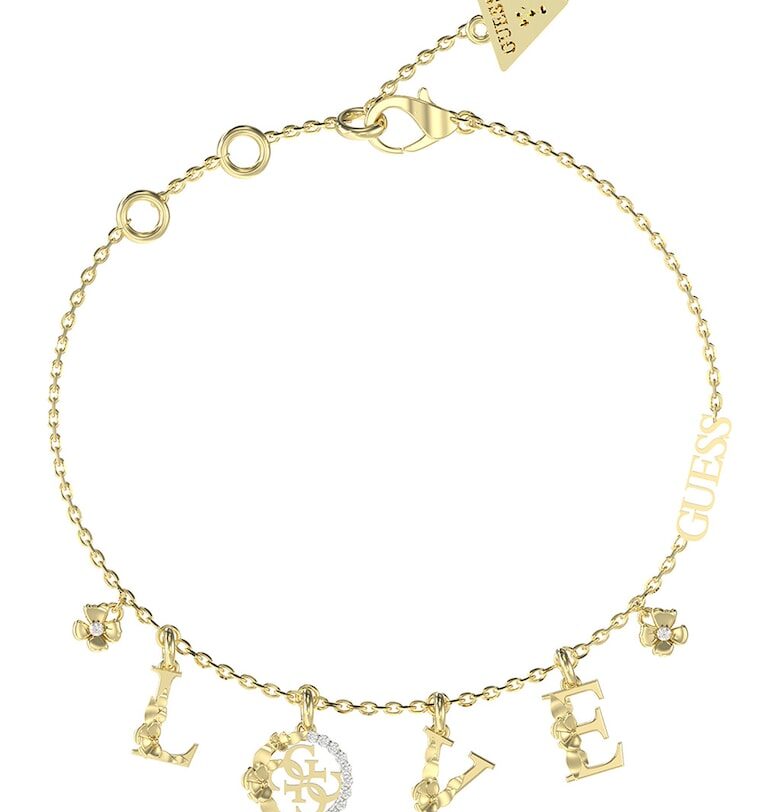 Гривна от неръждаема стомана с кристали GUESS
