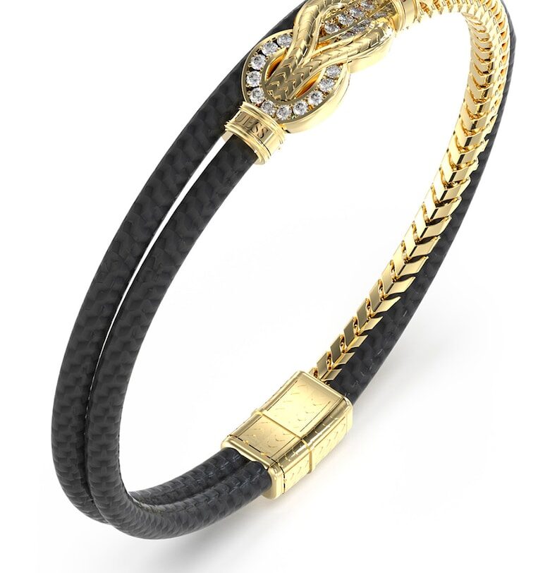 Гривна от стомана и кожа GUESS
